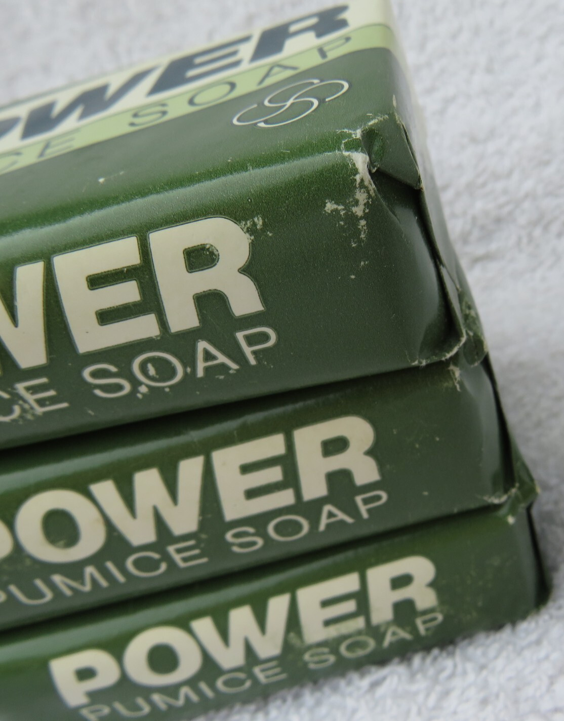 Lot of Three (3) Power Pumice Wrapped Bar Soap. 4 oz Each for Mechanics etc