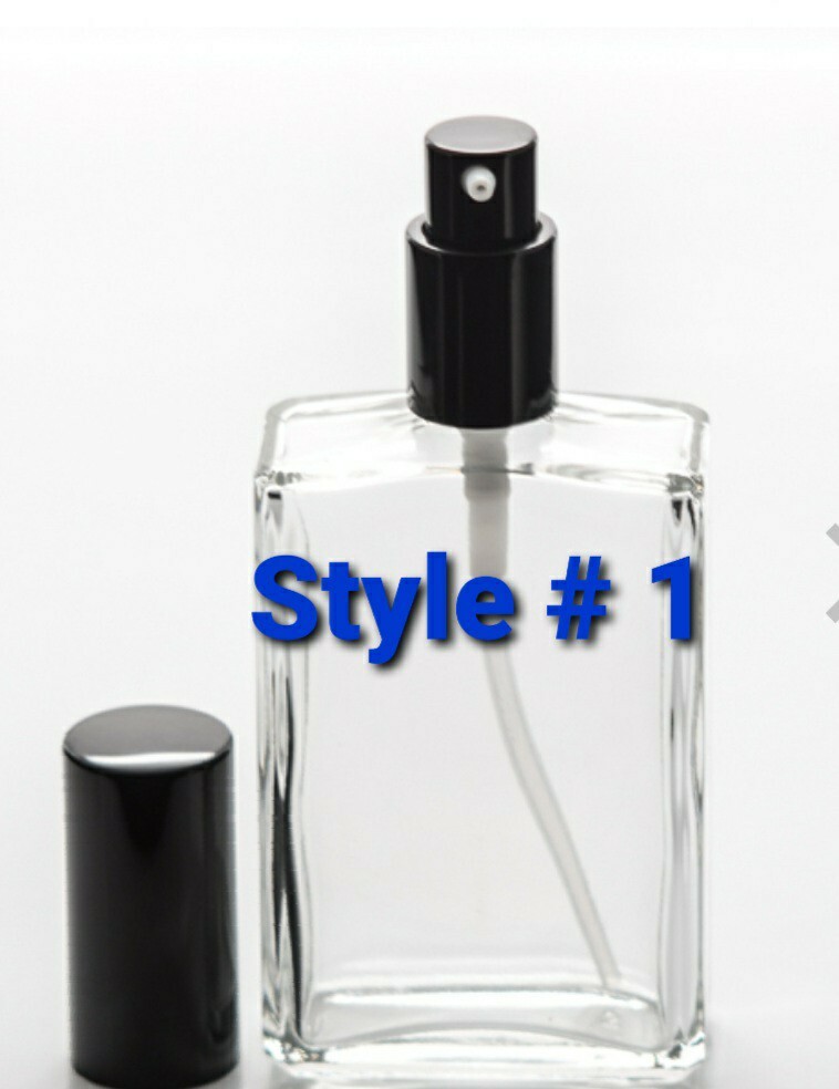 Refillable Perfume Spray Glass Atomizer Empty Bottle Flat Shape 1oz ,2oz & 3.4oz