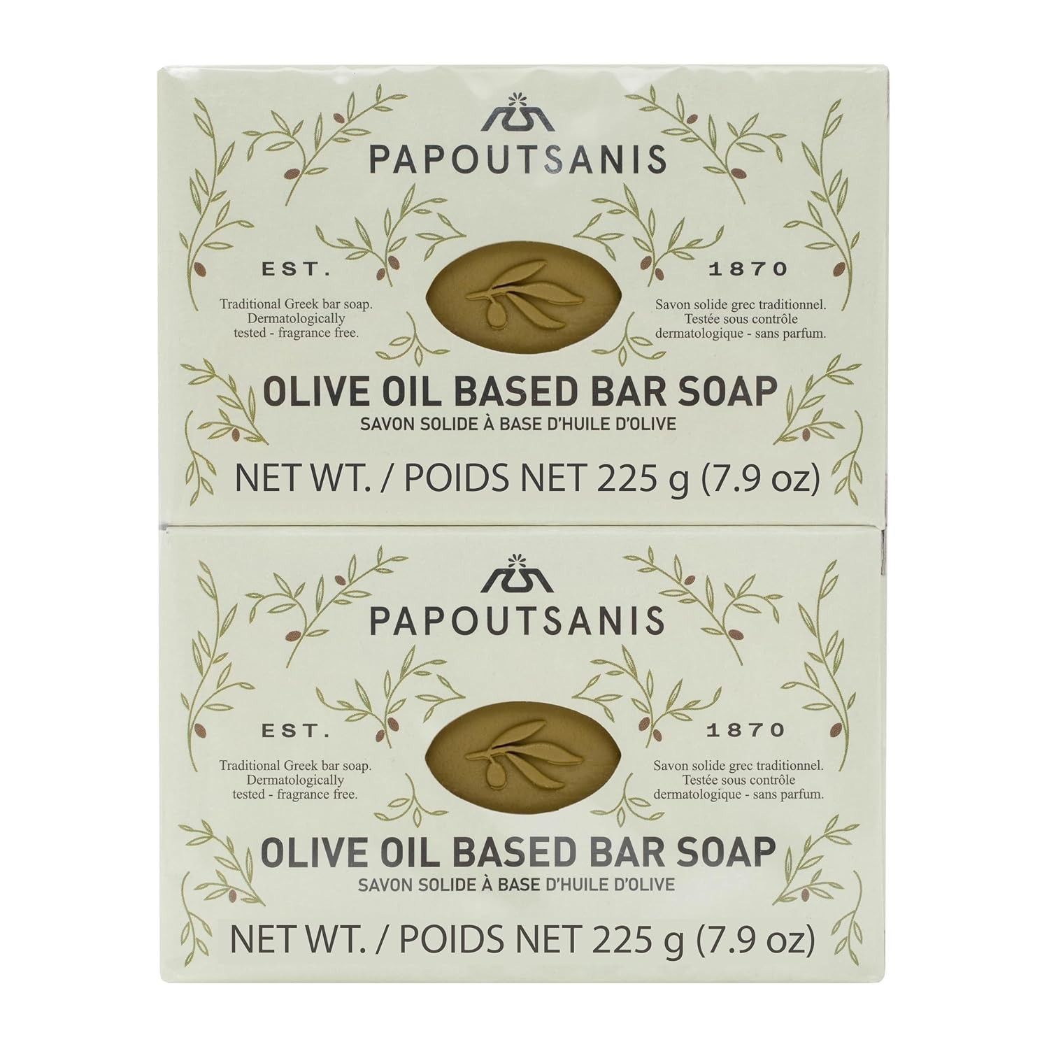 Creamy Lather Soap Bars – Greek Olive Oil & Coconut Oil, 7.9oz, 4-Pack