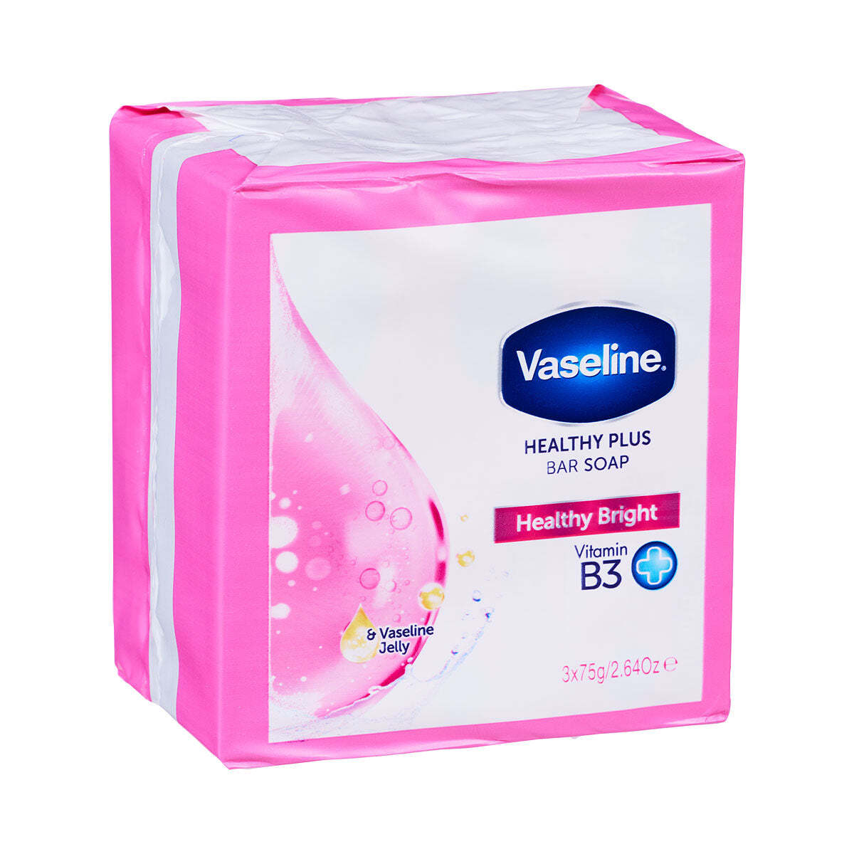 Vaseline Healthy Plus Bar Soap – Healthy Bright Vitamin B3, (3x75g)