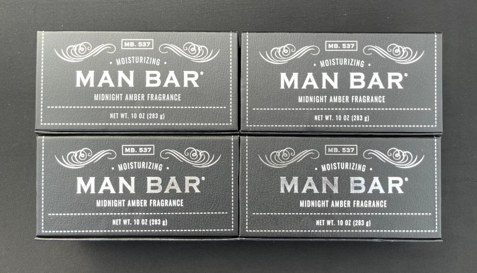 4 PACK – San Francisco Soap Company 10 oz. Man Bar Black – MIDNIGHT AMBER MB.537