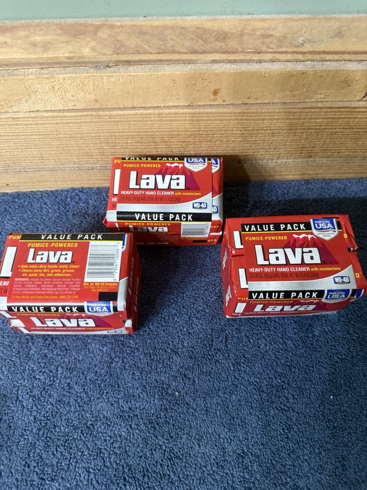 Lava Hand Soap 5.75 oz Bar Heavy Duty Pumice Powered Cleaner, WD40 . 6 Bars