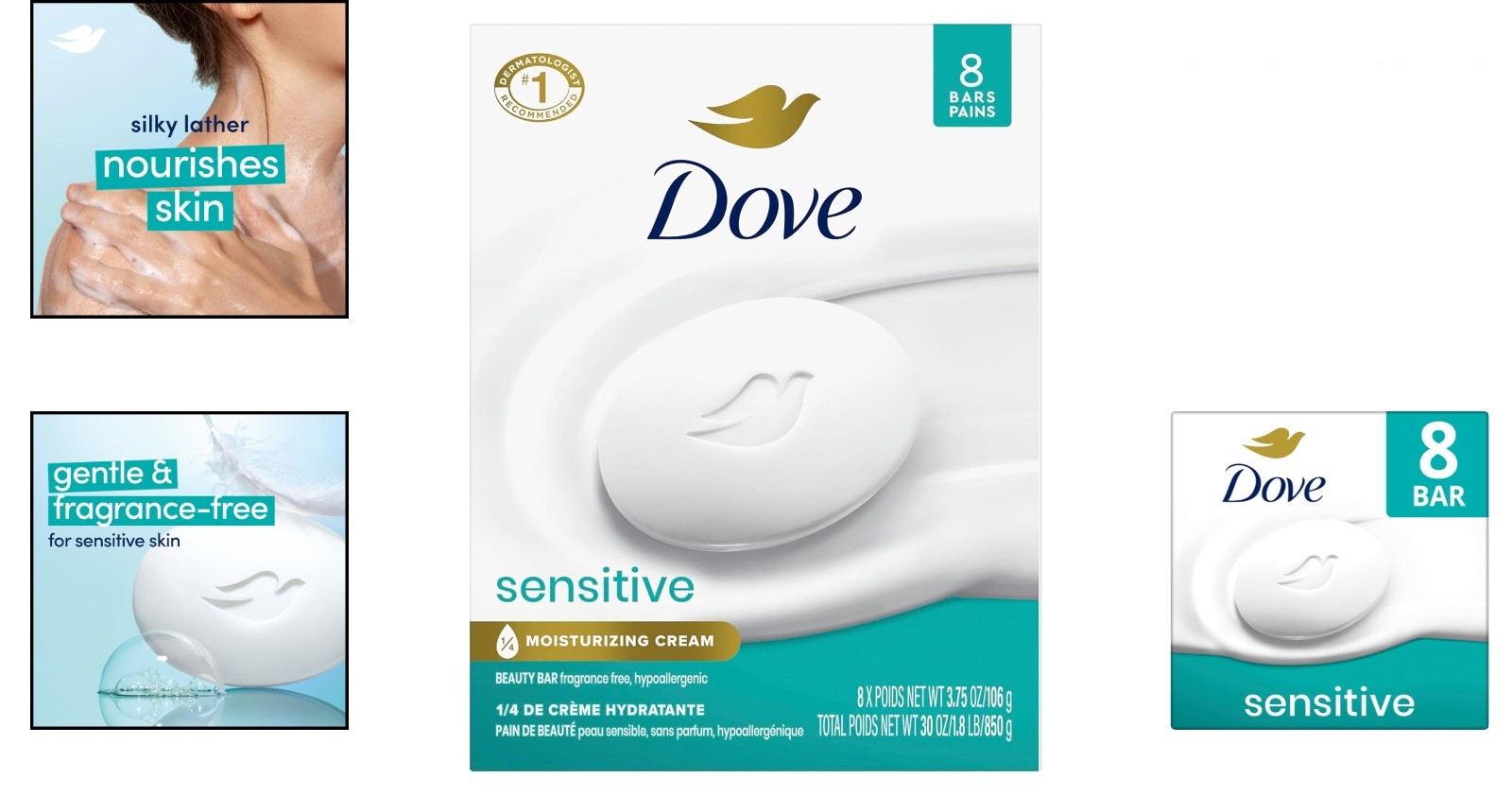 Gentle Unscented Beauty Bars for Sensitive Skin – 8 Hypoallergenic Cleansers