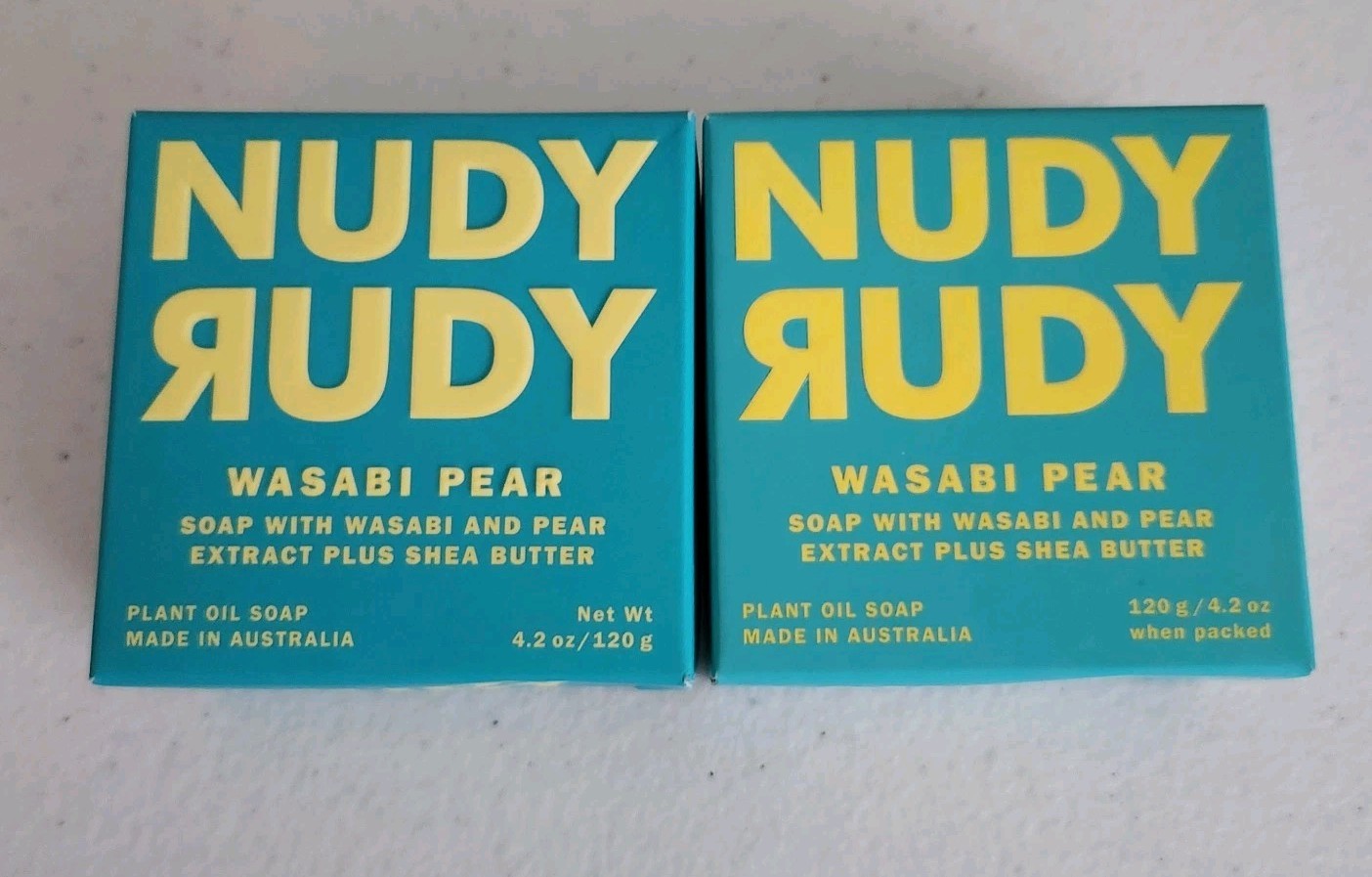 2x NUDY RUDY WASABI PEAR BODY BAR SOAP 4.2 OZ