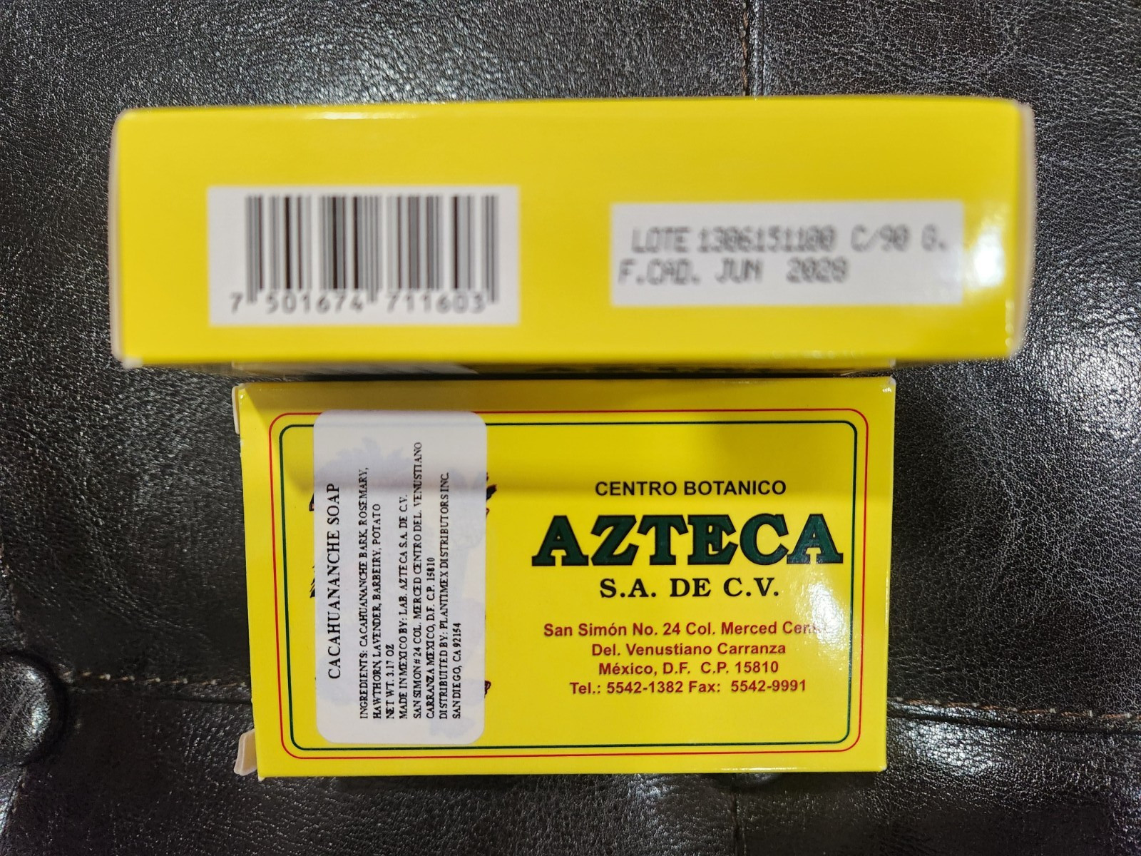 2 PACK CACAHUANANCHE SOAP 06/2028 CENTRO BOTANICO AZTECA MADE IMEXICO PLANTIMEX