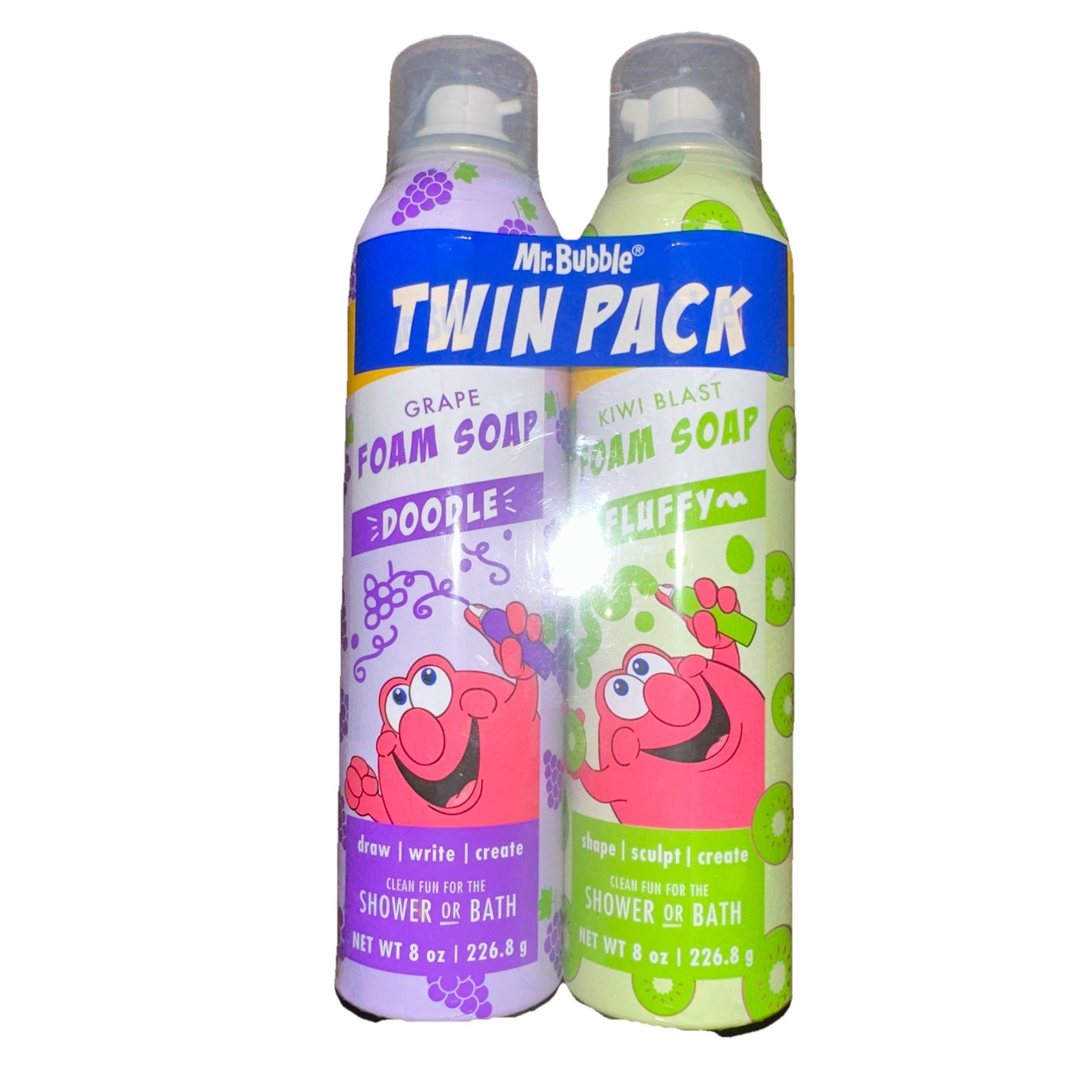 New Sealed Mr. Bubble Foam Soap – Twin Pack. Grape and Kiwi Blast
