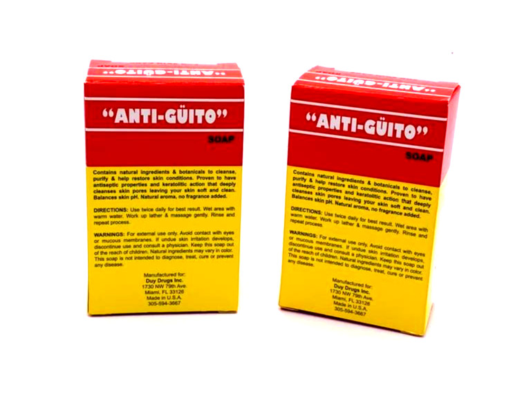 (Pack of 2) Anti-Güito Bar Soap for Skin Care Natural Botanical Formula, 3.1 oz