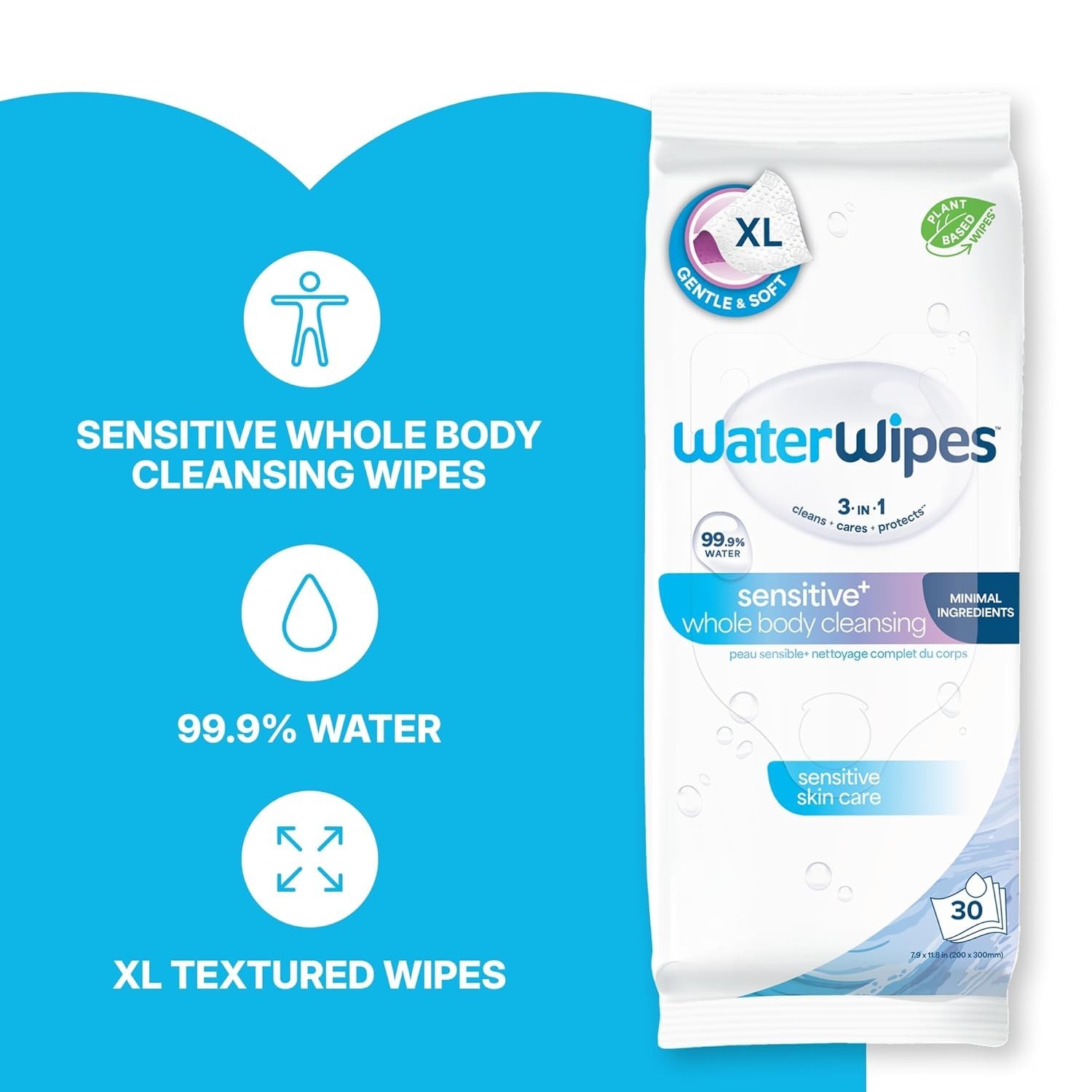 10 pcs Disposable Rinse Free Bathing Sponges Single Use No Rinse Body Wipes NEW