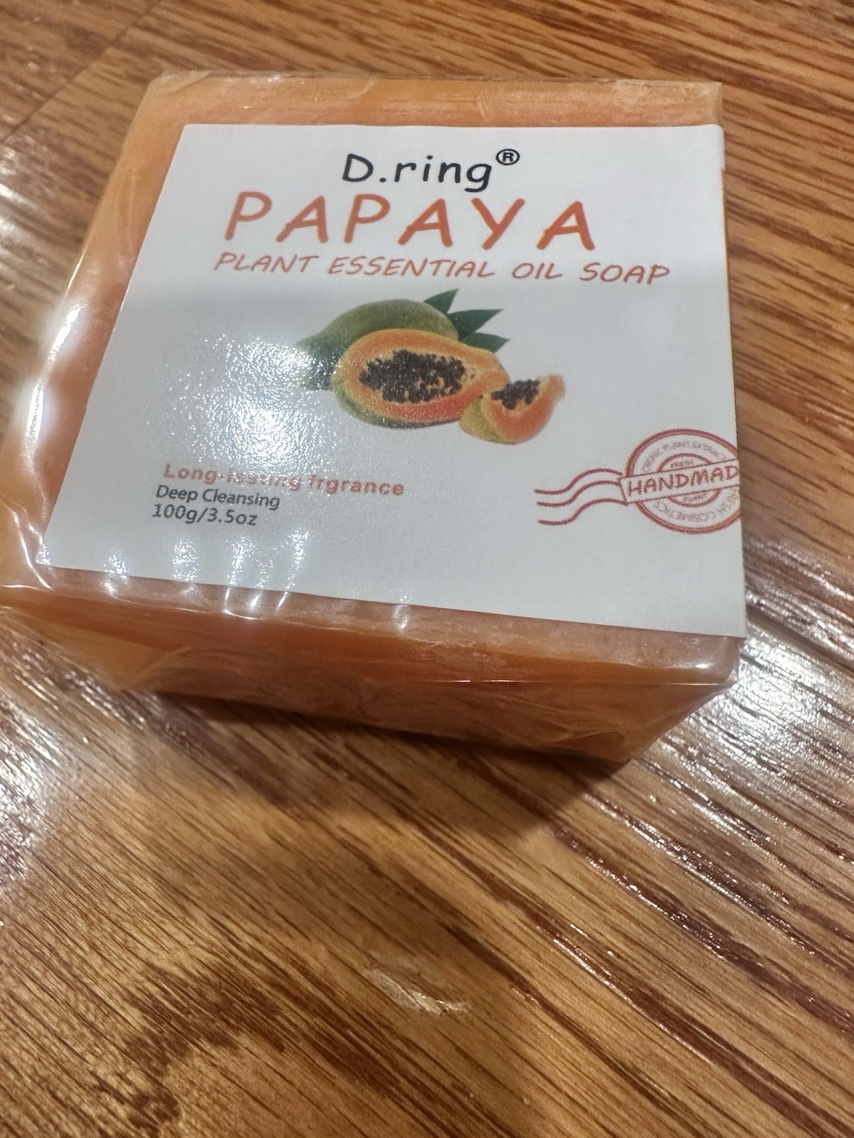 4PCS D.ring Papaya Plant Essential Oil Handmade Body Bar Soap 100g / 3.5 oz
