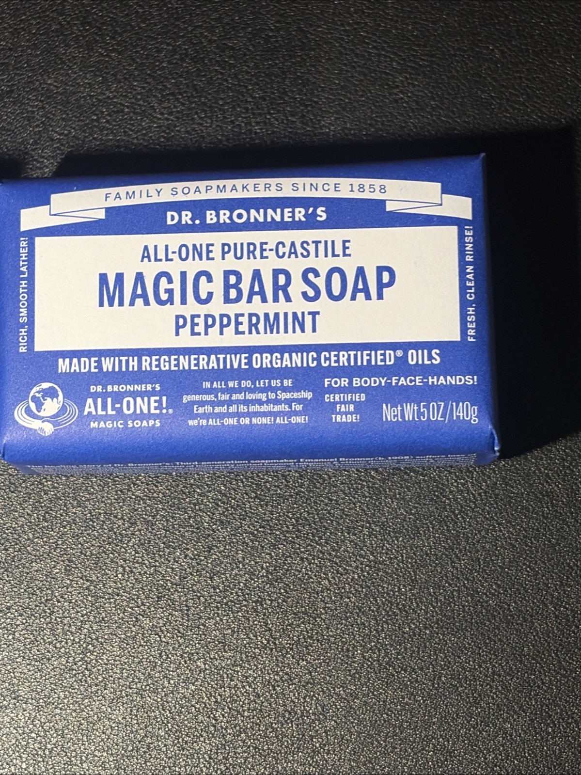 Dr. Bronner’s Peppermint Natural Magic Organic Bar Soap 5 Oz – Pack of 2