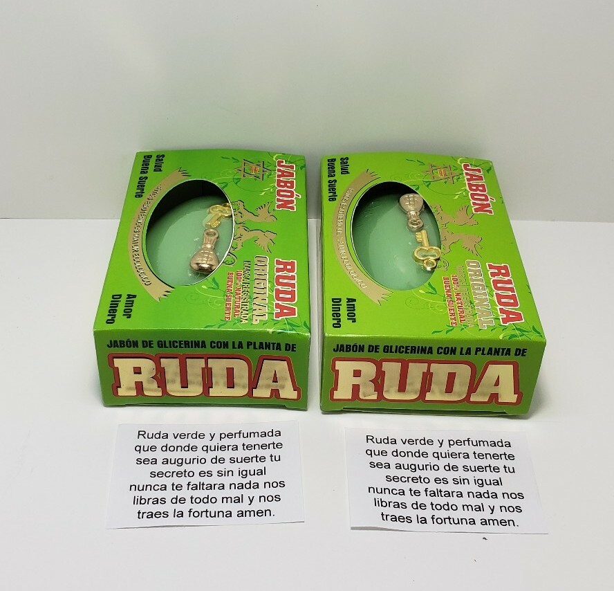 JABON DE RUDA 2 pcs/RUE SOAP PARA PROTECCION Y DINERO GRATIS AMULETO Y ORACION