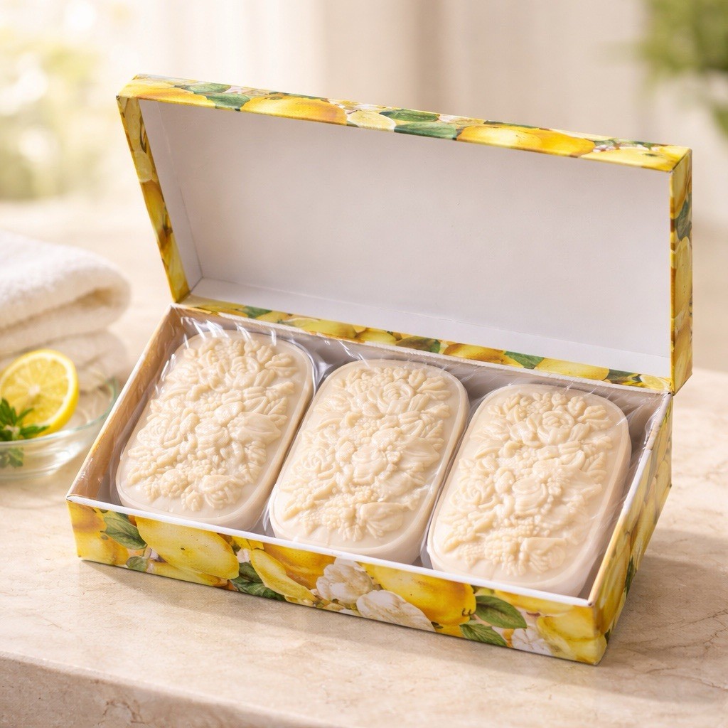 La Saponeria Firenze Italian Vegetable Soap Tuscany Lemon 3 Bars Sapone