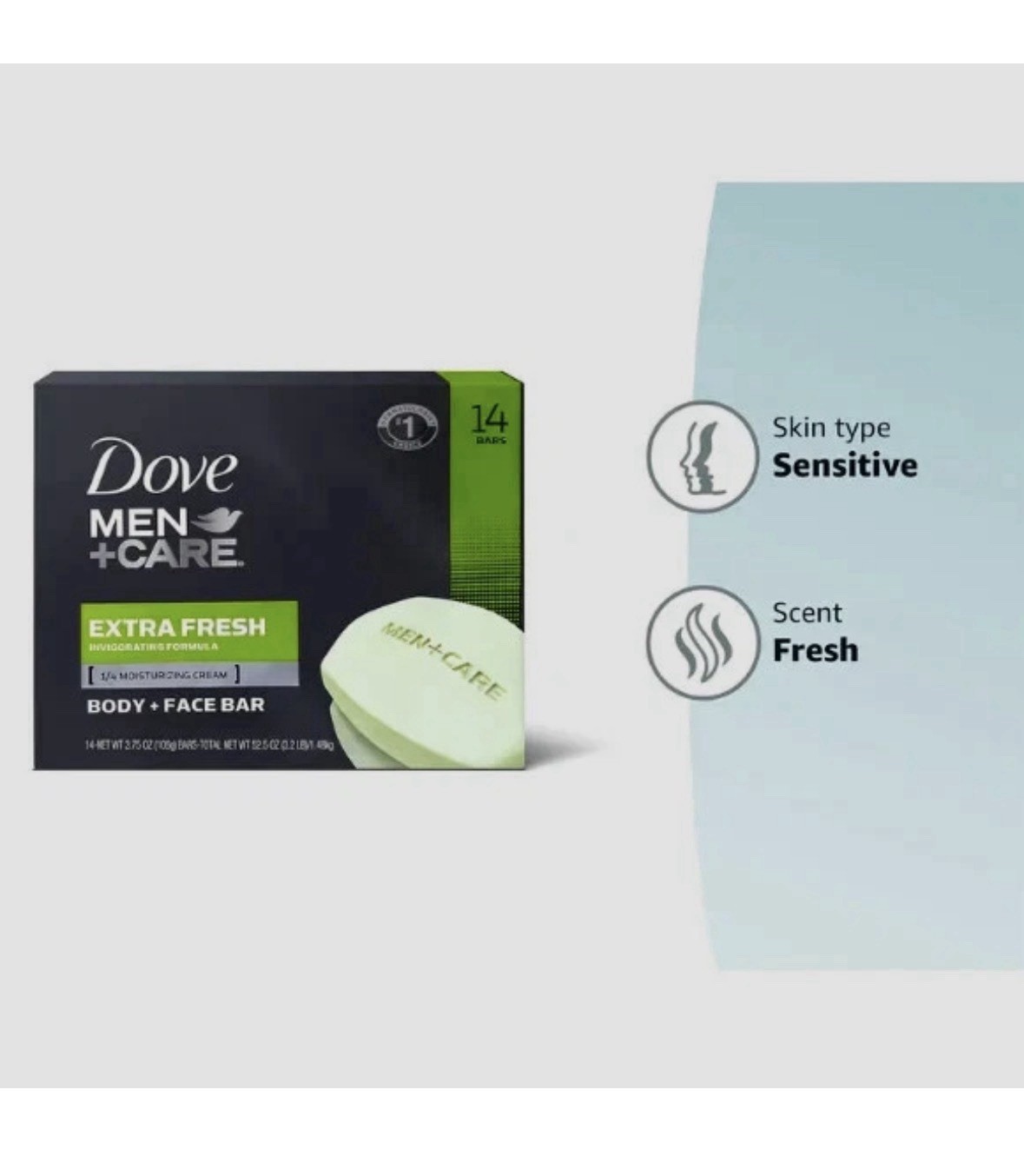 DOVE MEN + CARE Bar 3 in 1 Cleanser for Body Face and Shaving 3.75 oz