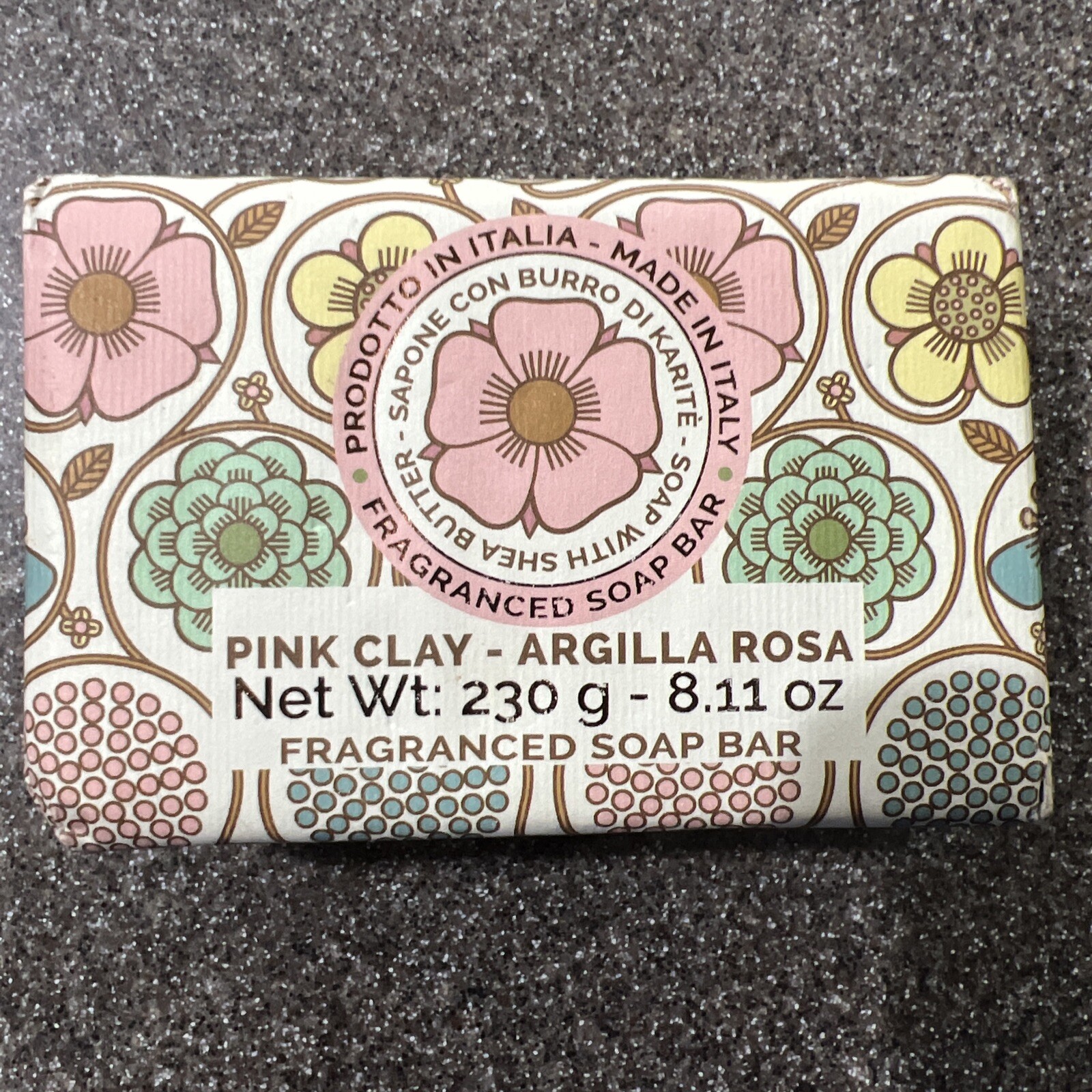 Victoria Coll., Mario Fissi, Fragrance Pink Clay Argilla Rosa Soap Bar 8.11 oz