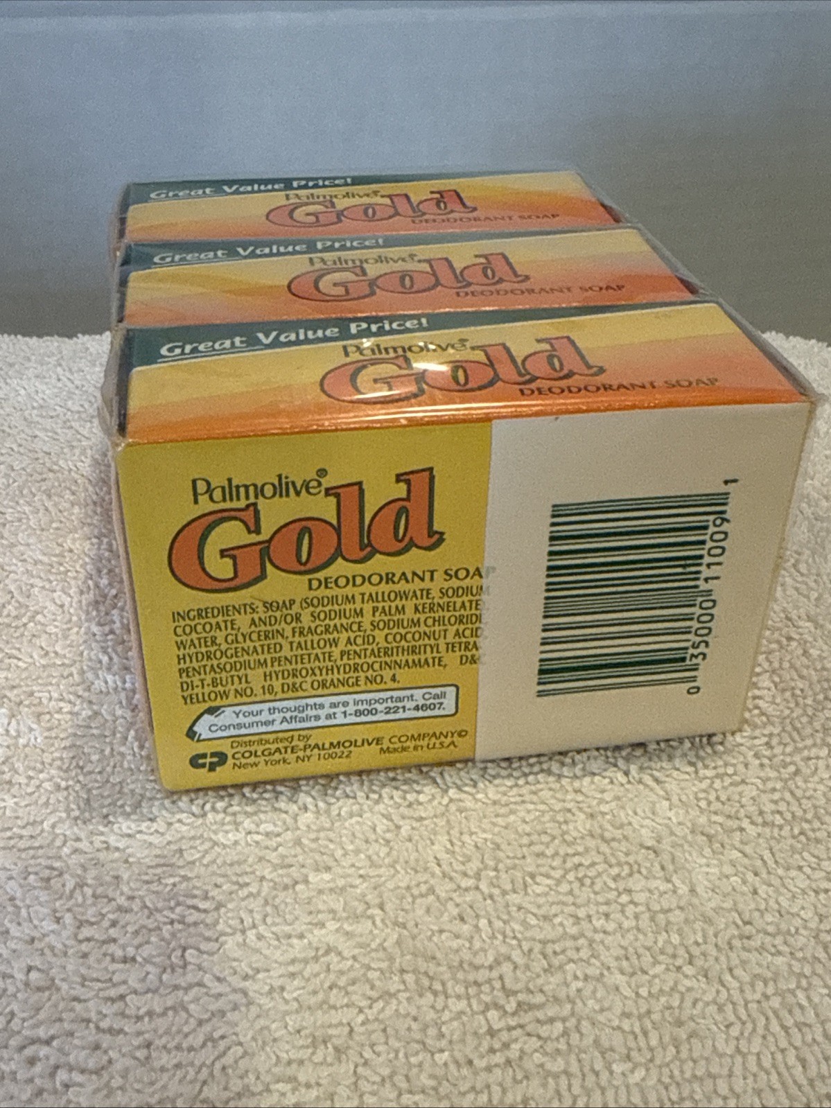 Palmolive GOLD deoderant soap 3 bars 3.2 oz NOS new sealed discontinued made USA