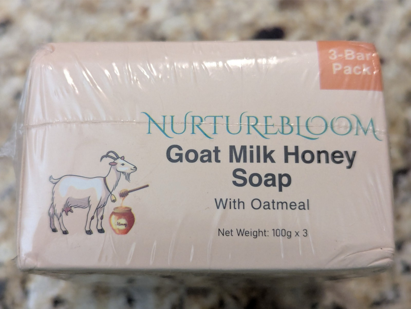NatureBloom Goat Milk Honey Soap with Oatmeal 3-Bar Pack 100g x 3