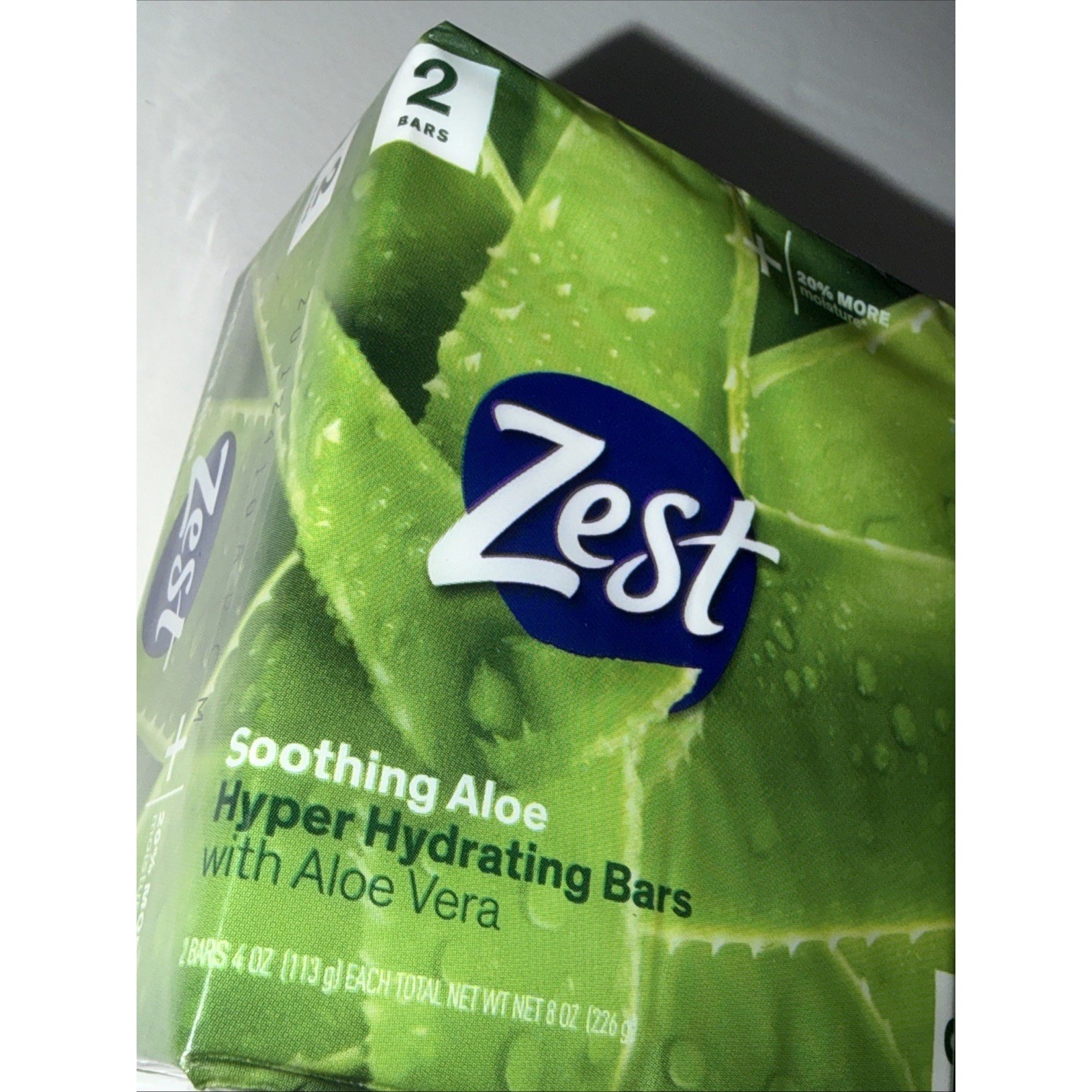 Zest Soothing Aloe Hyper Hydrating Bar Soap with Aloe Vera 4oz 6 Bars Total