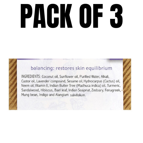 Ayurvedic Bar Soap with Neem – Lavender-Neem – 2.75 oz (Pack of 3)