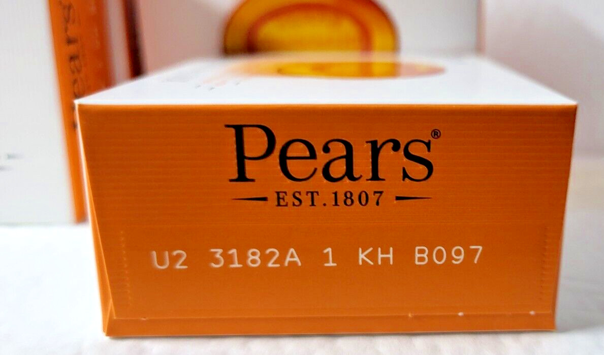 Lot of 4 Pears Transparent Glycerin Bar Soaps Orange 3.53 oz Each Pure & Gentle