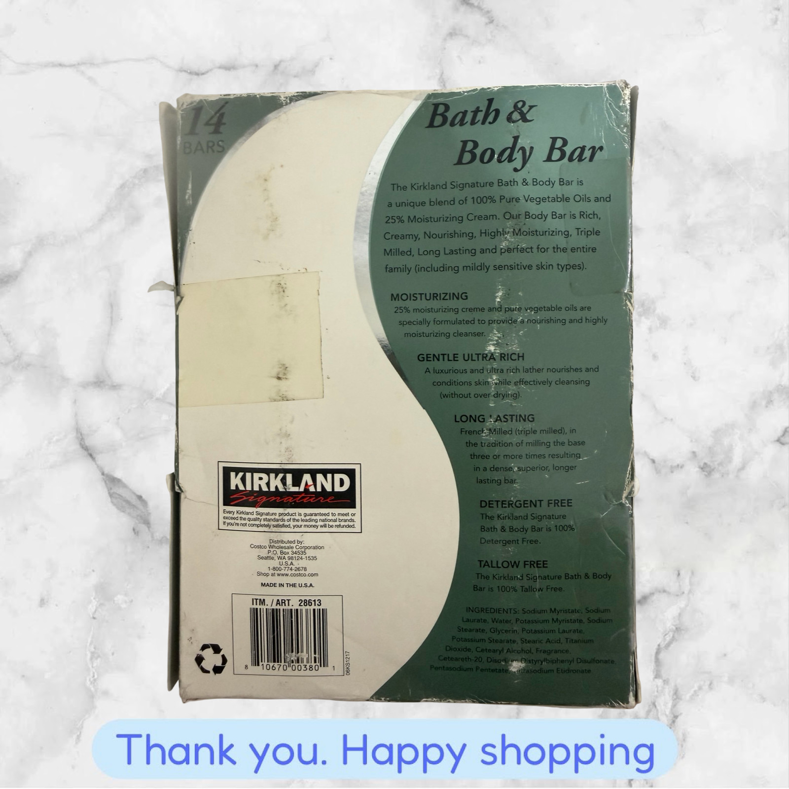 Kirkland Signature Bath & Body Bar 14 Bars 14-127.6G (4.5OZ) BARS NEW SHIP