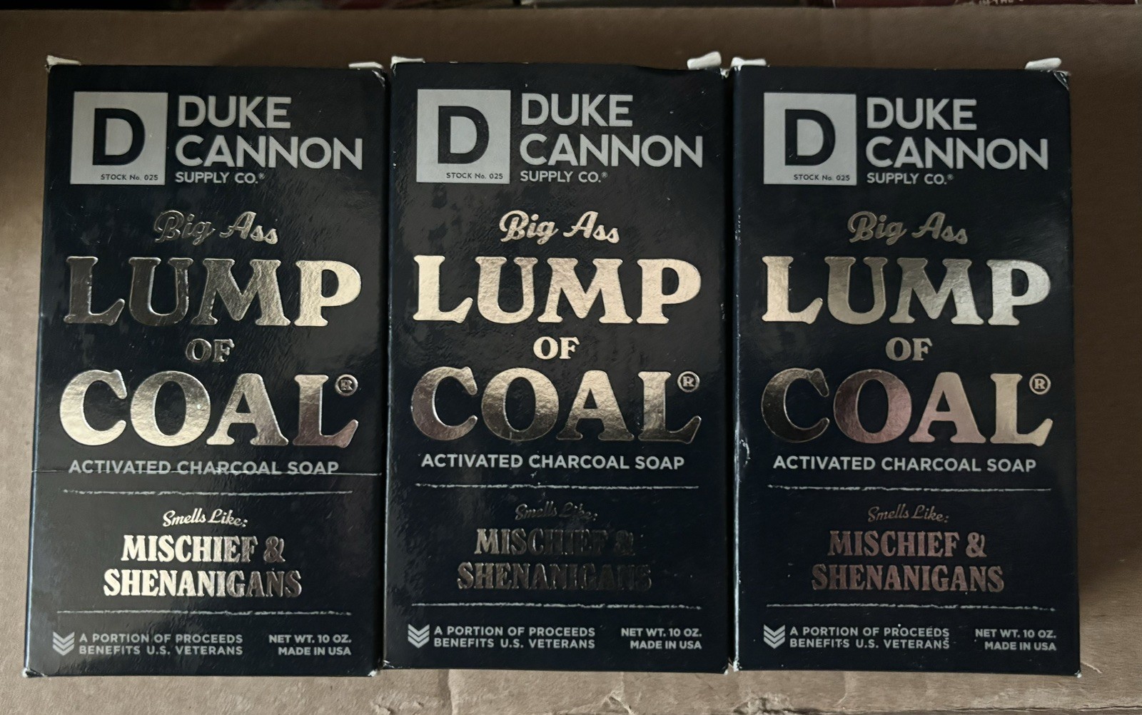 3x Duke Cannon lump of coal soap bars