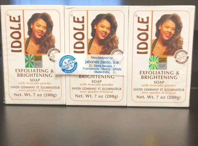 Idole Lightening Exfoliating Soap Pack Of 3 Avocado Seed Powder 7 Oz