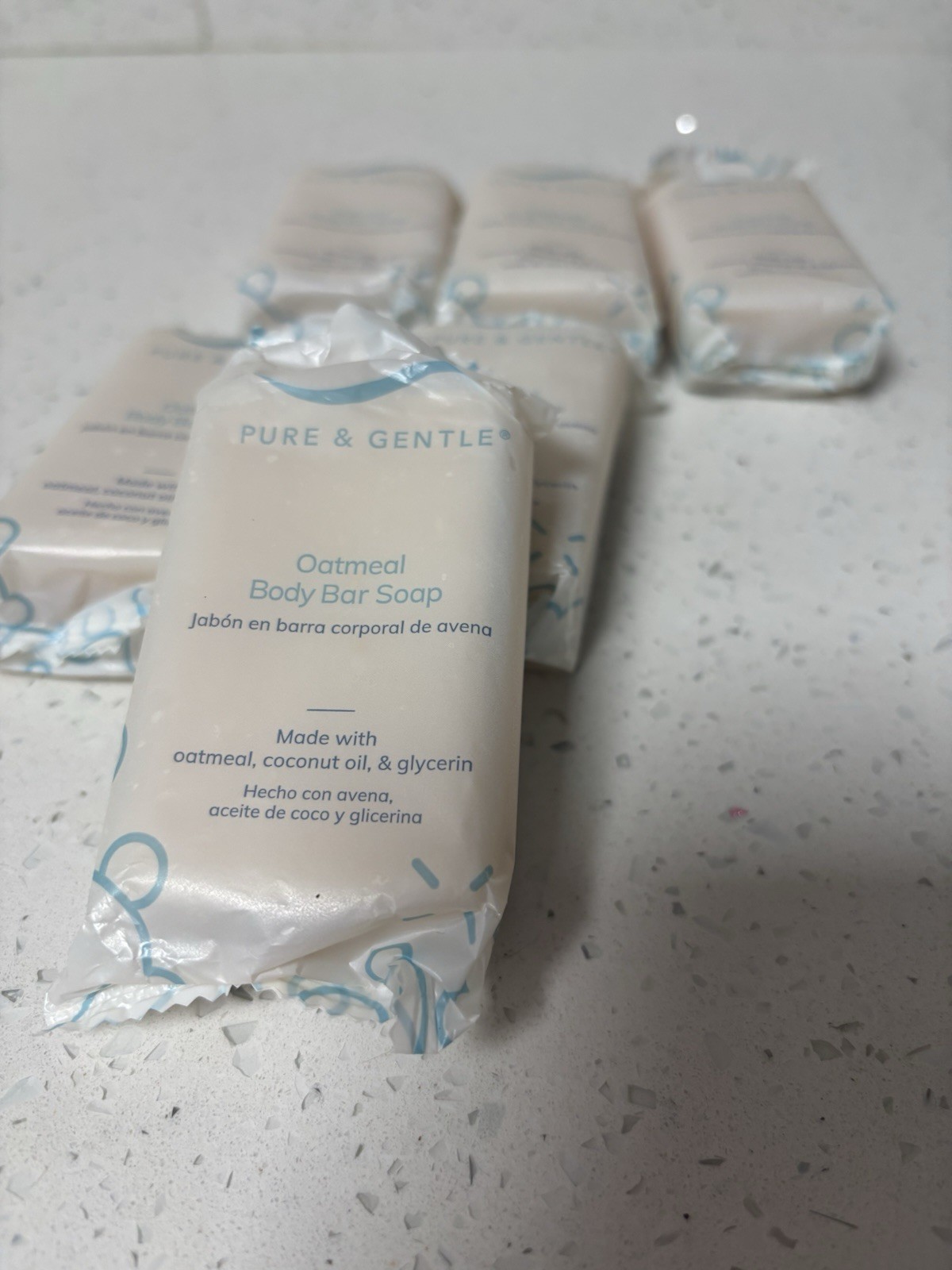 Pure & Gentle Soap Oatmeal Bath & Body Soap Bars Oat & Essential Oils 6 Bars