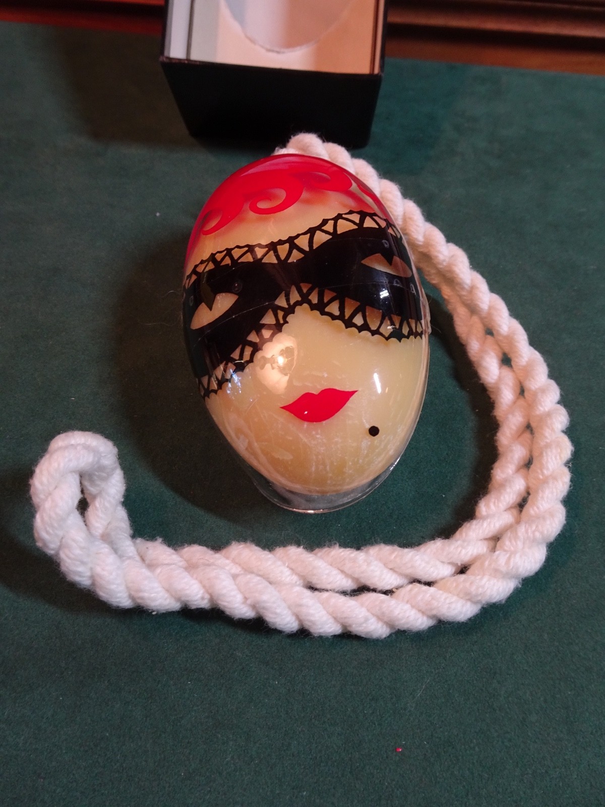 SHULTON ART DECO SHOWER & BATH SOAP ON A ROPE CORD, USA, WOMAN MASK, USA