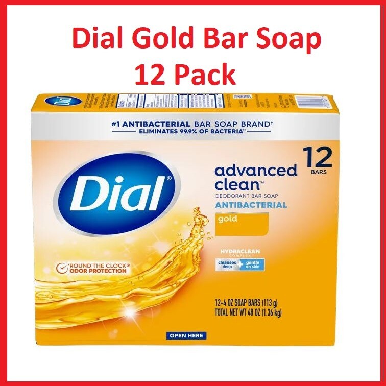 Dial Gold Antibacterial Bar Soap 12 Bars 4 OZ Each Kills Bacteria 48 OZ Total