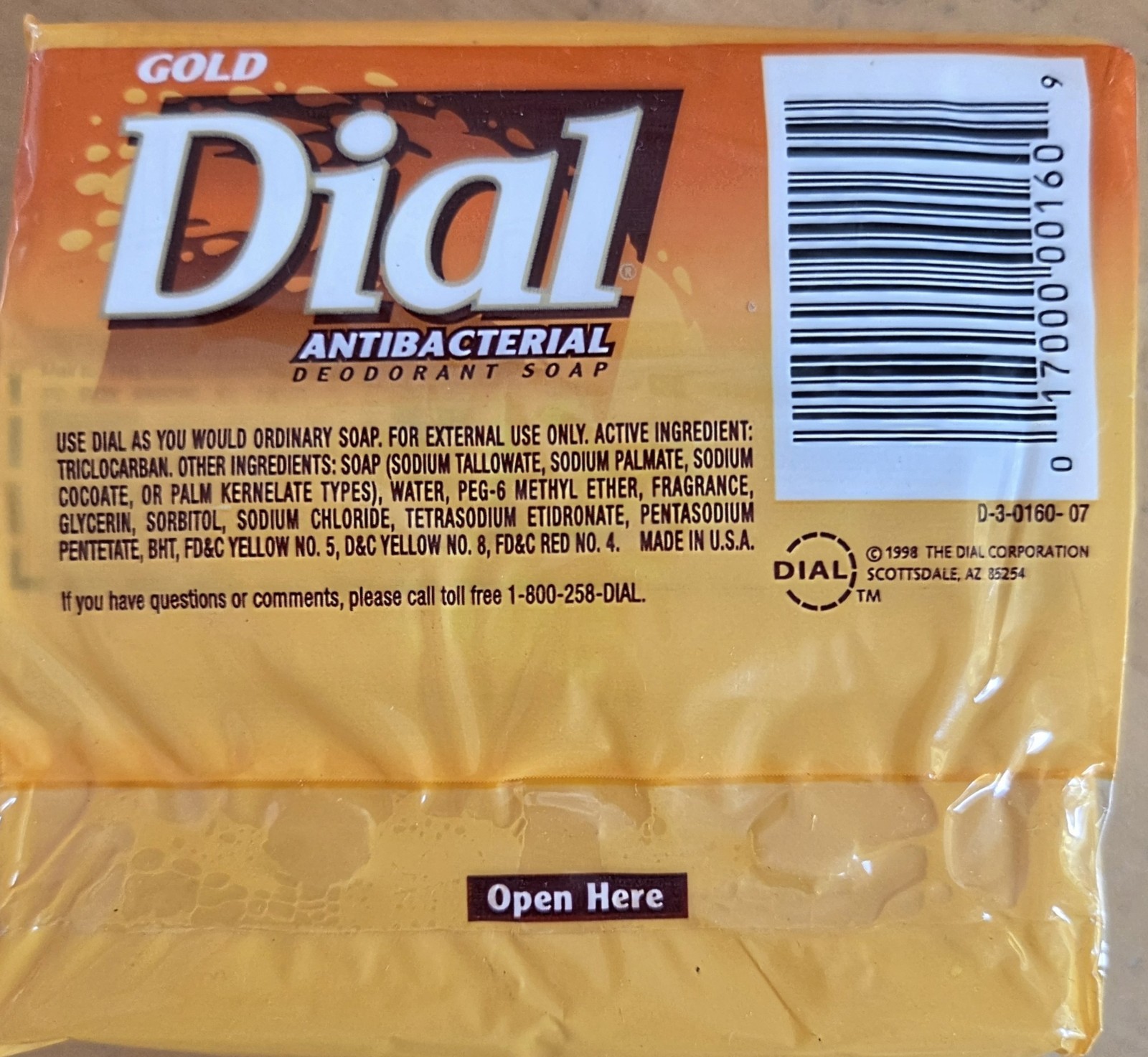 Dial Gold Bath Size 5oz Bars Deodorant Triclocarbon Bar Soap 1998 New Old Stock