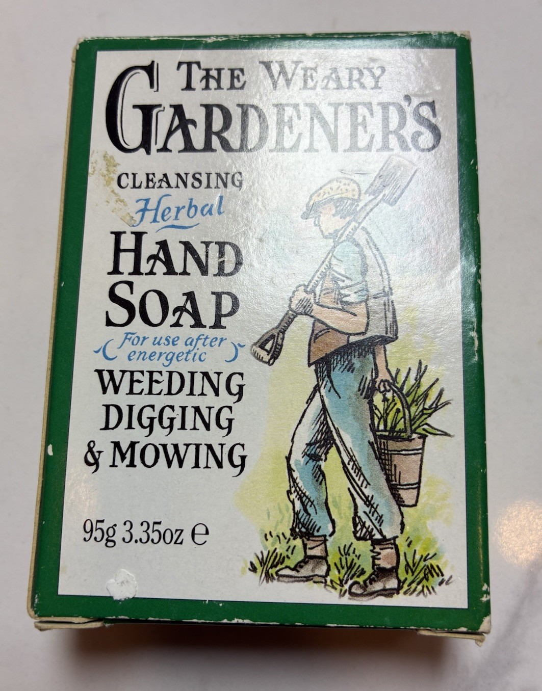 New Vintage The Weary Gardener’s Herbal Hand Soap Bar 3.35 oz. 95g England UK