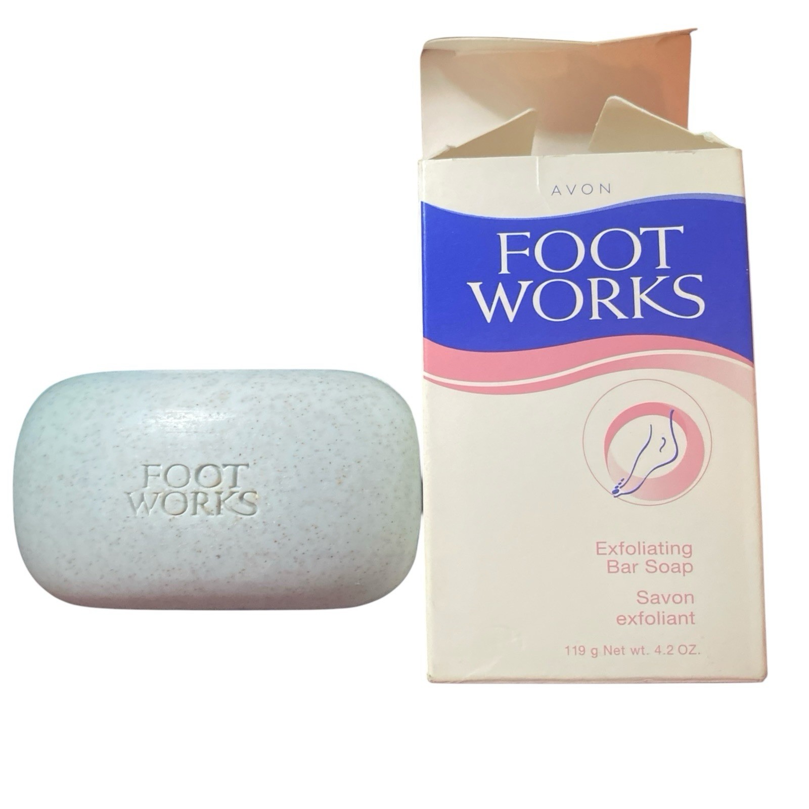 Avon Foot Works Exfoliating Bar Soap Full Size 4.2 oz- Pumice Pedi Peel