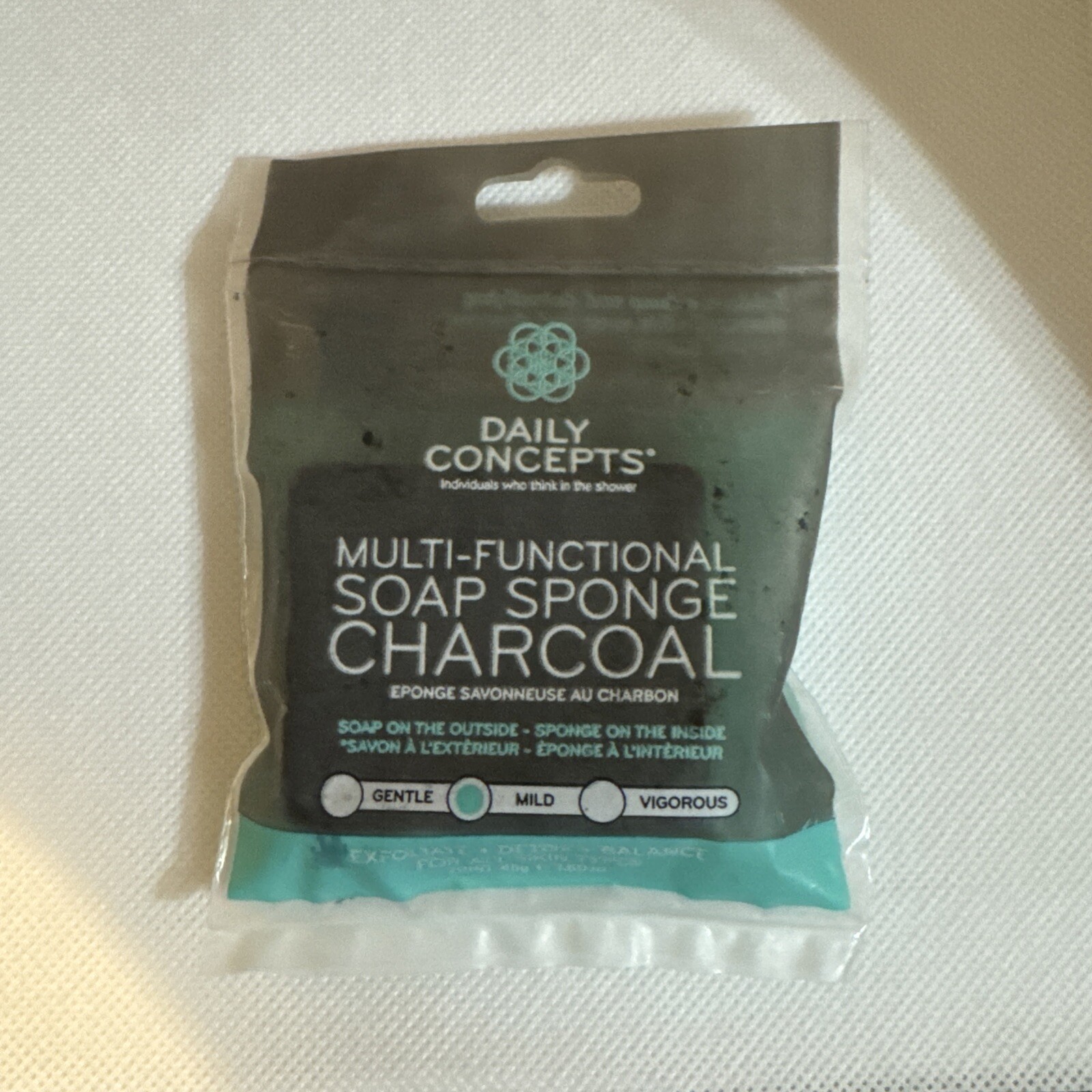 DAILY CONCEPTS Multi-functional Soap Sponge Charcoal 1.60 oz. NEW SEALED