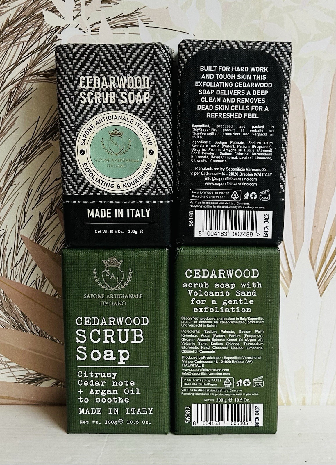 4-Pack Saponificio ~ Cedarwood Exfoliating & Nourishing Bar Soap 10.5 oz Each