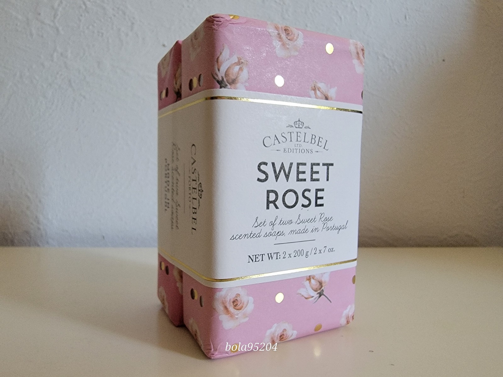 Castelbel Porto Sweet Rose Scented Bar Soap 2pk 7 oz Each