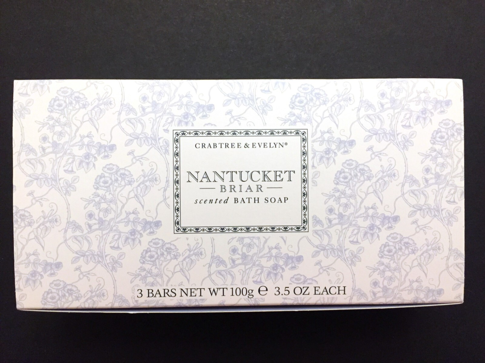 Crabtree & Evelyn Nantucket Briar Scented Bath Soap Set of 3 Bars 3.5 oz 100g Ea