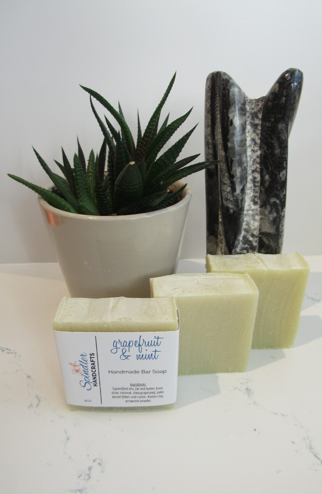 GRAPEFRUIT & MINT – Moisturizing Handmade – Homemade Clay Bar Soap, wt. 4oz