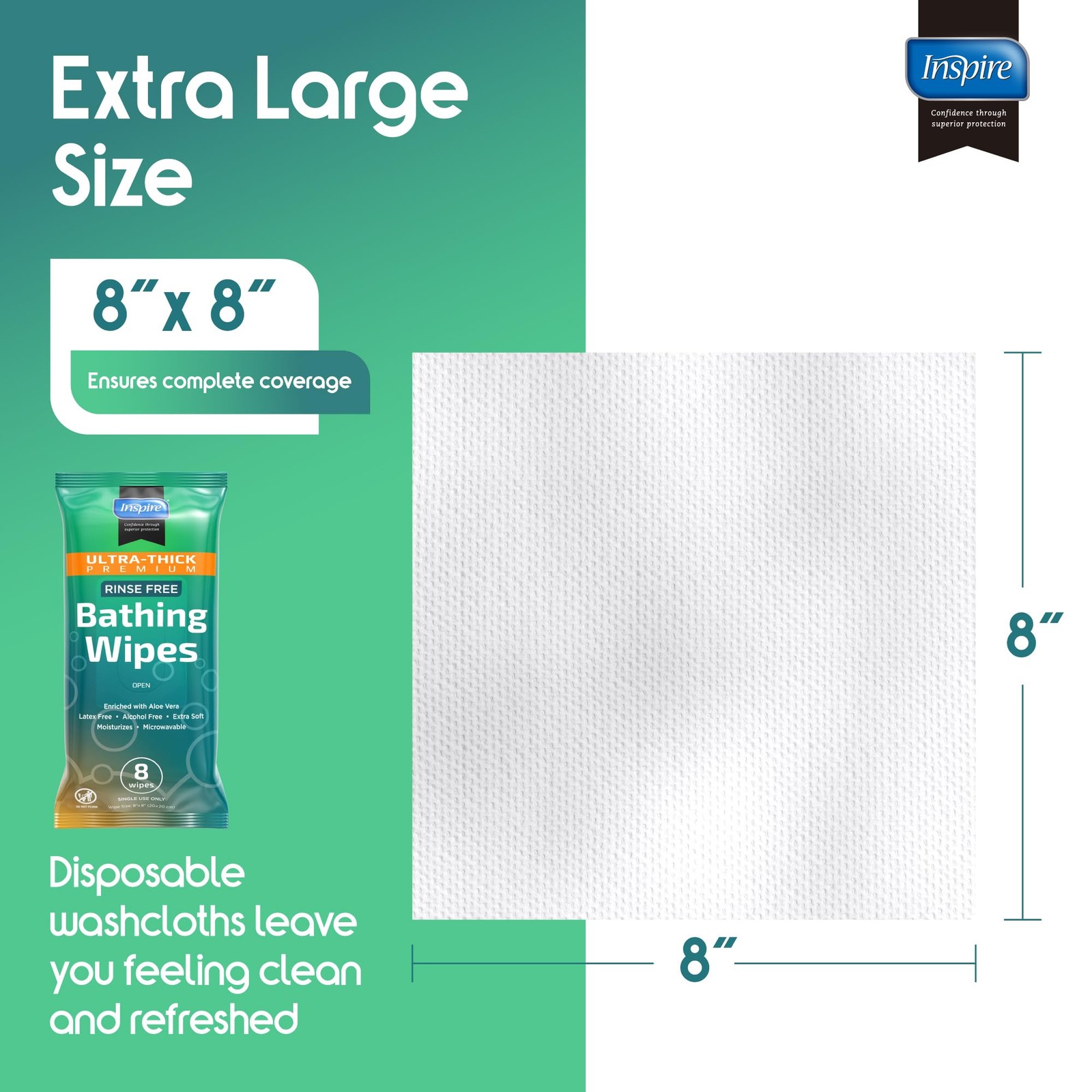 Ultra Thick Rinse Free Body Wipes, Bathing Wipes, Rinse Free Wet Wipes, Thick…