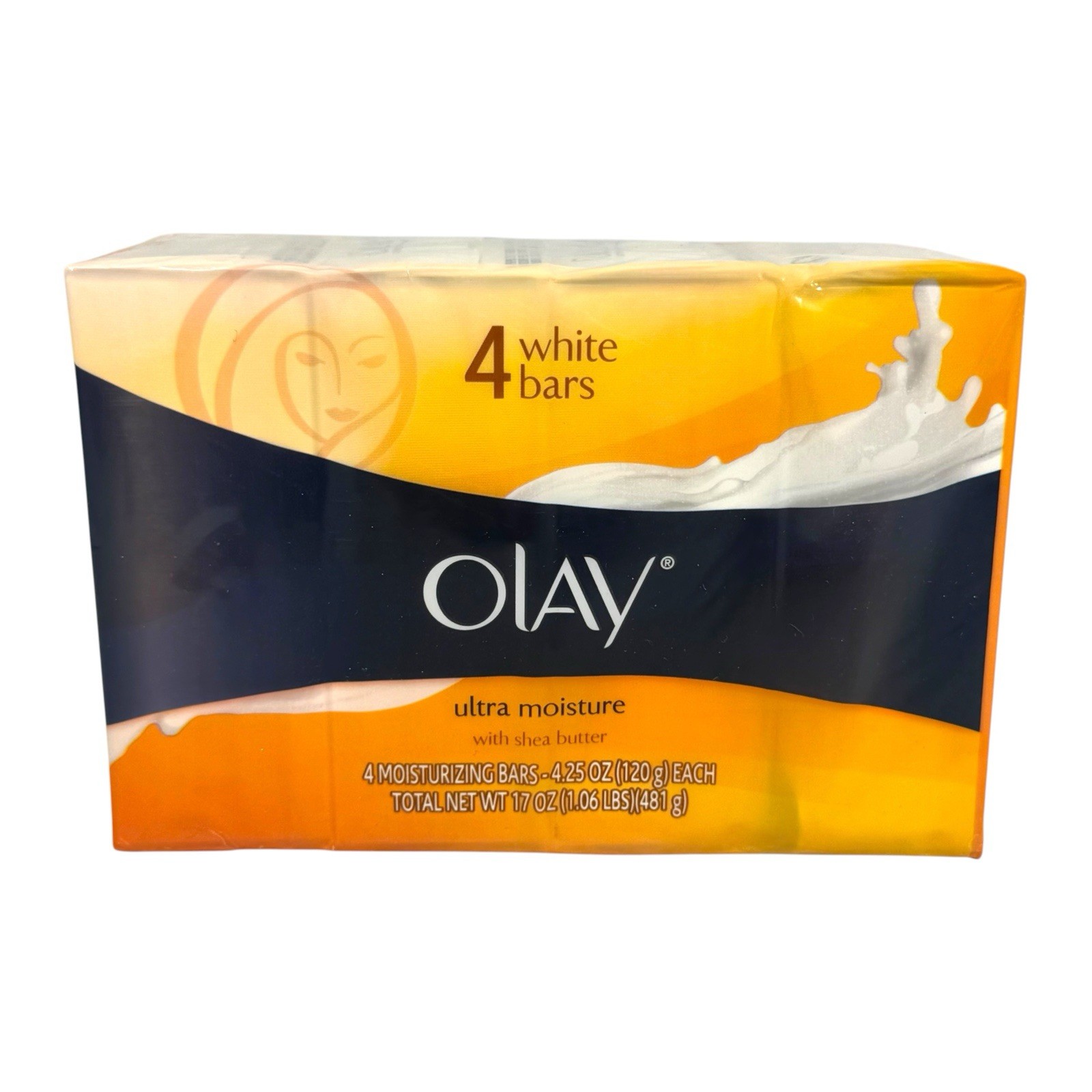 Olay Ultra Moisture w/ Shea Butter 4 Large White Soap Bars 4.25 Oz Each