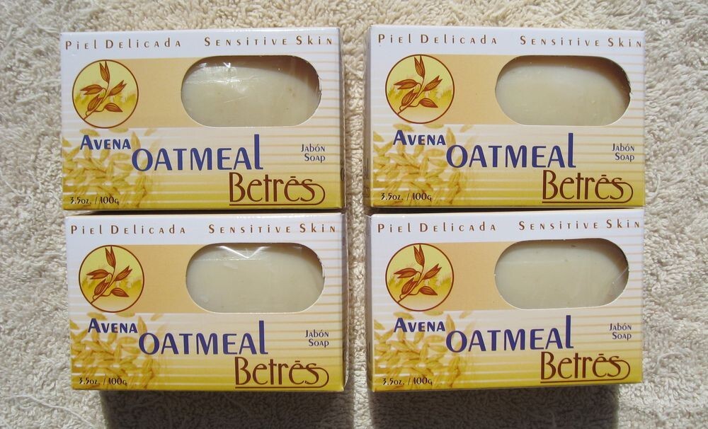 4X Betres Avena Oatmeal Bar Soap 3.5 oz 100g Sensitive Skin-USA Retail Box *New*
