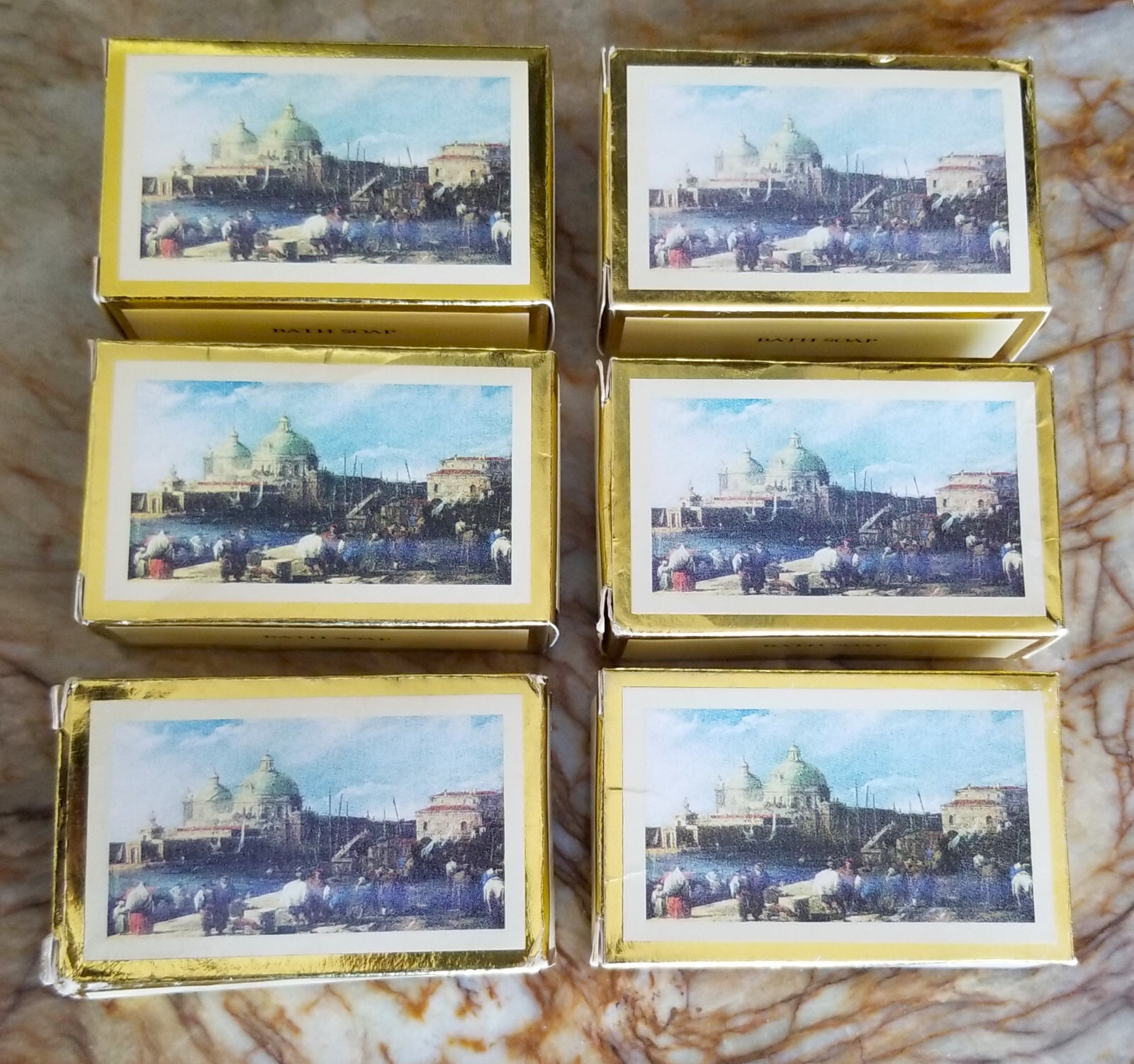 JW MARRIOTT Luxury Hotel Art of Venice Italy ~LOT of 6 Bath Bar Soap 2.0 oz ea