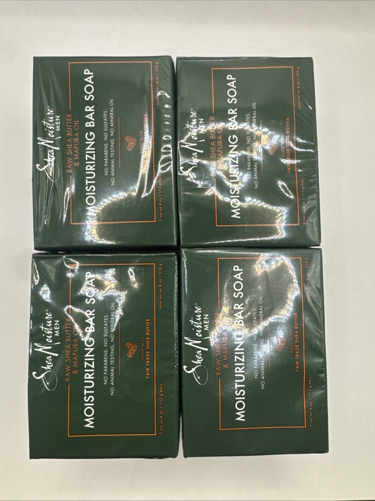 Lot (4) Moisturizing Bar Soap Raw Shea Butter & Mafura Oil, 2 Bars, 4 oz (113 g)