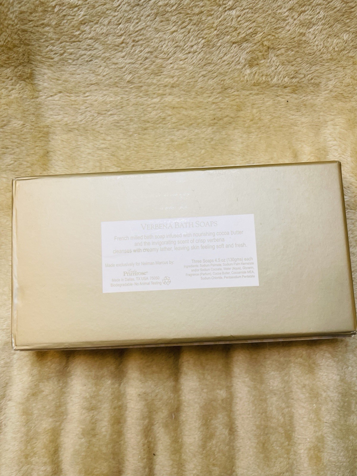 Vintage Neiman Marcus Verbena Bath Soaps Box of 3 Bars 4.5 Ounce Each NIB