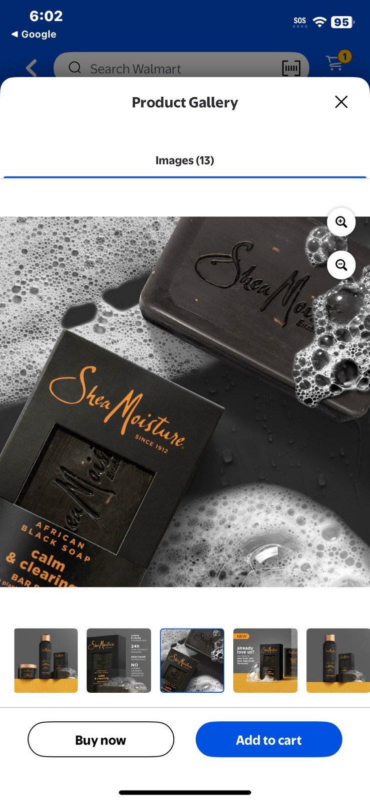 (2) SheaMoisture Plant-based African Black Soap Calm&Clearing Bar Soap 8oz/227g