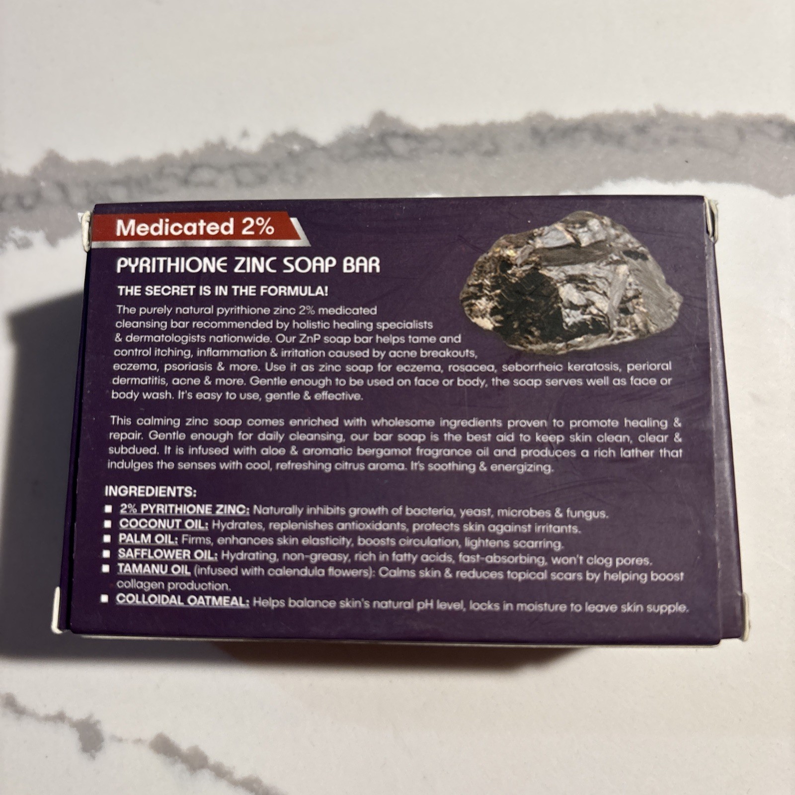 Pyrithione Zinc Soap Bar for Face & Body, 4oz | 2% ZnP 4 Ounce (Pack of 1)
