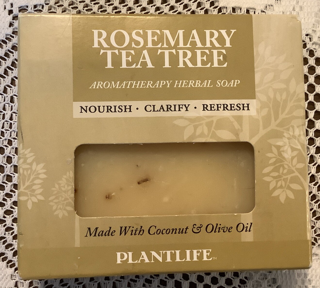 Plantlife Rosemary Tea Tree Exfoliating Aromatherapy Herbal Soap 4.5 Oz Bar NIP