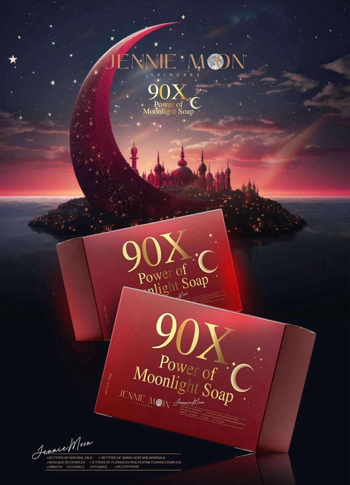 JENNIE MOON C 90X Moonlight Facial Soap 160g USA Seller