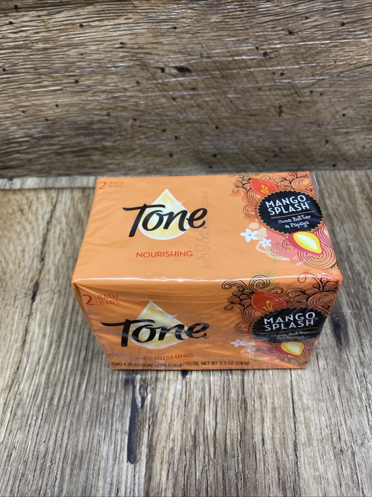 2- Tone MANGO SPLASH Cocoa Butter & Papaya 4.25 oz Each Bar Soap