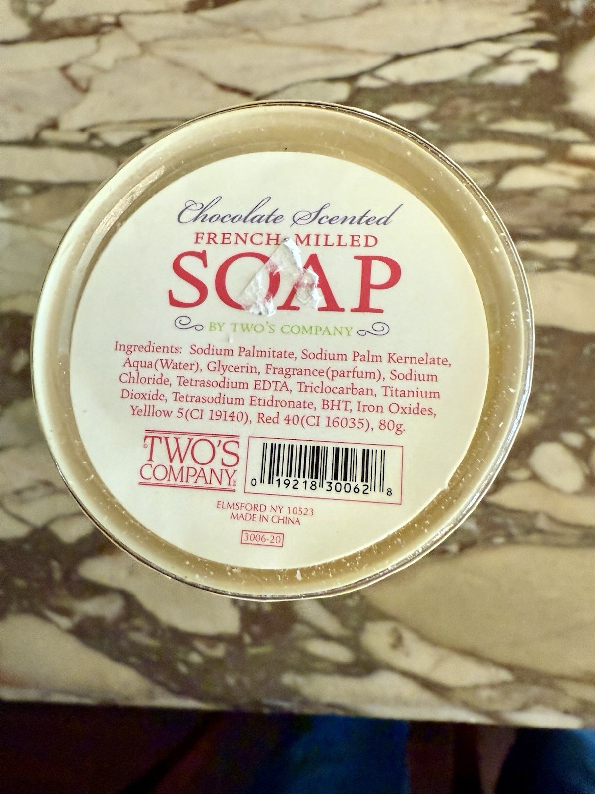 Twos Company Chocolate Scented French Milled Soap Bunny Shape