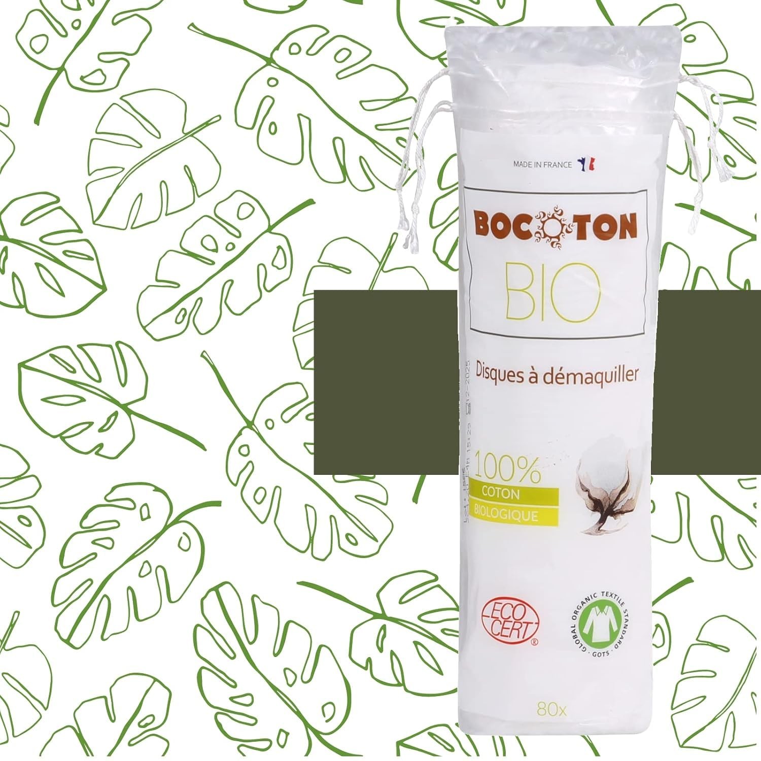 B BOCOTON Bio Organic Mini Round Makeup Remover Cotton Pads 80 Pcs